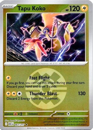 Tapu Koko (Quick Ball) (67) [ME: Ascended Heroes] Reverse Holofoil - Deck Out Gaming