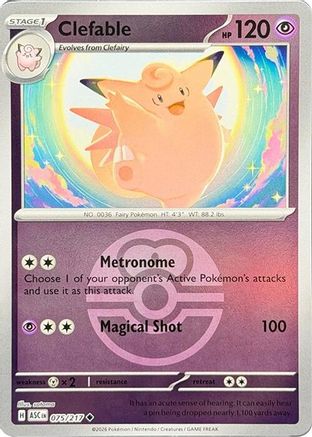 Clefable (Love Ball) (75) [ME: Ascended Heroes] Reverse Holofoil - Deck Out Gaming