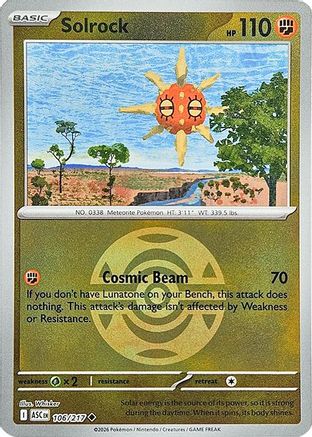 Solrock (Dusk Ball) (106) [ME: Ascended Heroes] Reverse Holofoil - Deck Out Gaming