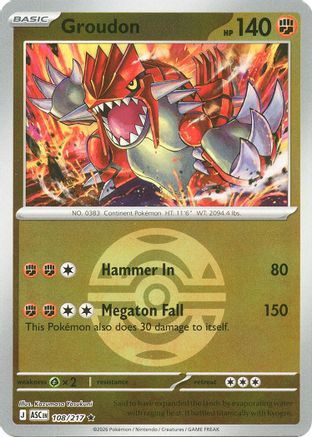 Groudon (Dusk Ball) (108) [ME: Ascended Heroes] Reverse Holofoil-1