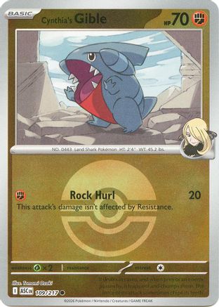 Cynthia's Gible (Poke Ball) (109) [ME: Ascended Heroes] Reverse Holofoil