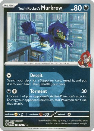 Team Rocket's Murkrow (Team Rocket) (126) [ME: Ascended Heroes] Reverse Holofoil-1
