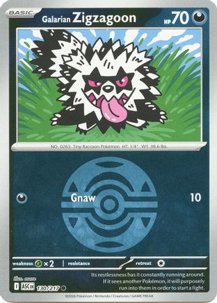 Galarian Zigzagoon (Dusk Ball) (130) [ME: Ascended Heroes] Reverse Holofoil-1