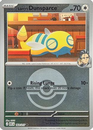 Larry's Dunsparce (Poke Ball) (163) [ME: Ascended Heroes] Reverse Holofoil - Deck Out Gaming