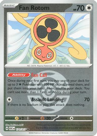 Fan Rotom - 171/217 (Dusk Ball) (171) [ME: Ascended Heroes] Reverse Holofoil-1