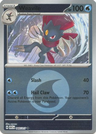 Weavile - 045/217 (Energy Symbol Pattern) (45) [ME: Ascended Heroes] Reverse Holofoil-1