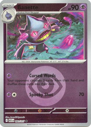 Banette - 091/217 (Energy Symbol Pattern) (91) [ME: Ascended Heroes] Reverse Holofoil-1