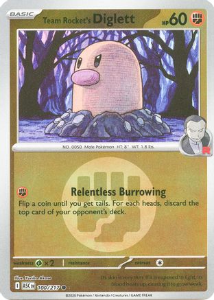 Team Rocket's Diglett (Energy Symbol Pattern) (100) [ME: Ascended Heroes] Reverse Holofoil-1