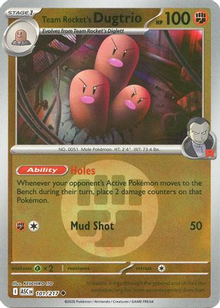 Team Rocket's Dugtrio - 101/217 (Energy Symbol Pattern) (101) [ME: Ascended Heroes] Reverse Holofoil-1