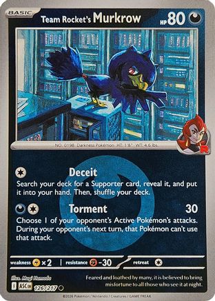 Team Rocket's Murkrow (Energy Symbol Pattern) (126) [ME: Ascended Heroes] Reverse Holofoil - Deck Out Gaming