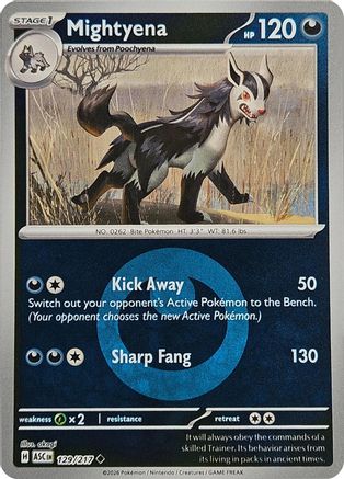 Mightyena - 129/217 (Energy Symbol Pattern) (129) [ME: Ascended Heroes] Reverse Holofoil - Deck Out Gaming