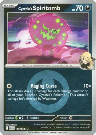 Cynthia's Spiritomb - 133/217 (Energy Symbol Pattern) (133) [ME: Ascended Heroes] Reverse Holofoil