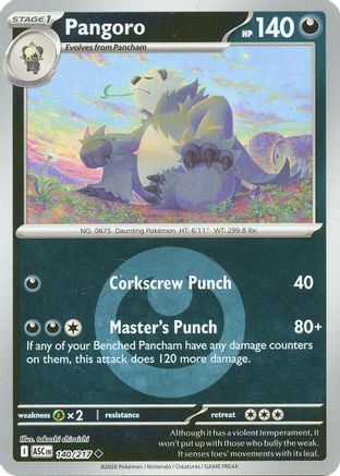 Pangoro (Energy Symbol Pattern) (140) [ME: Ascended Heroes] Reverse Holofoil-1