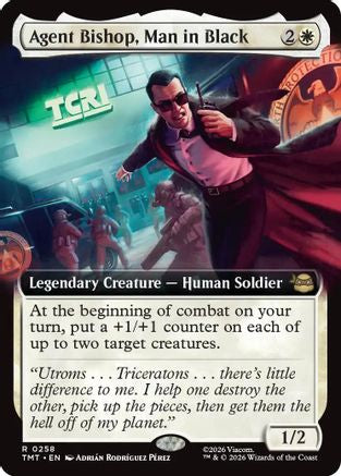 Agent Bishop, Man in Black (Extended Art) (258) [Teenage Mutant Ninja Turtles] foil - Deck Out Gaming