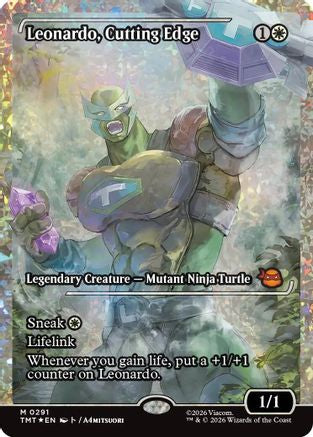 Leonardo, Cutting Edge (Showcase) (Fracture Foil) (291) [Teenage Mutant Ninja Turtles] foil - Deck Out Gaming
