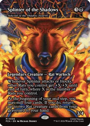 Splinter of the Shadows - Ashcoat of the Shadow Swarm (Borderless) (6) [Teenage Mutant Ninja Turtles Eternal-Legal] foil - Deck Out Gaming