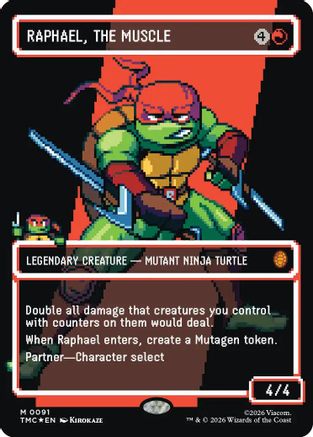 Raphael, the Muscle (0091) (Borderless) (Surge Foil) (91) [Commander: Teenage Mutant Ninja Turtles] foil - Deck Out Gaming