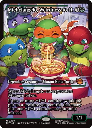 Michelangelo, Weirdness to 11 (Showcase) (288) [Teenage Mutant Ninja Turtles] foil - Deck Out Gaming