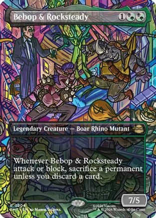 Bebop & Rocksteady (Borderless) (204) [Teenage Mutant Ninja Turtles] foil - Deck Out Gaming