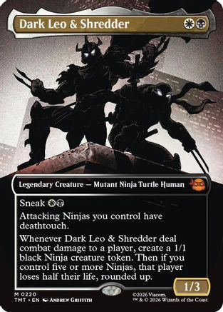 Dark Leo & Shredder (Borderless) (220) [Teenage Mutant Ninja Turtles] - Deck Out Gaming