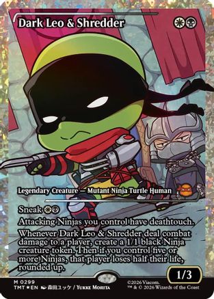 Dark Leo & Shredder (Showcase) (Fracture Foil) (299) [Teenage Mutant Ninja Turtles] foil - Deck Out Gaming