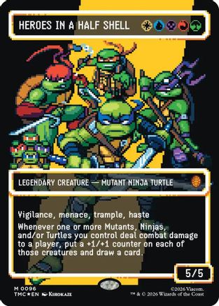 Heroes in a Half Shell (0096) (Borderless) (Surge Foil) (96) [Commander: Teenage Mutant Ninja Turtles] foil - Deck Out Gaming