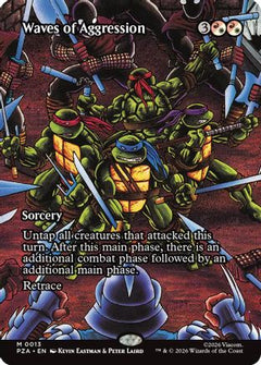 Waves of Aggression (Borderless) (13) [Teenage Mutant Ninja Turtles Eternal-Legal] foil - Deck Out Gaming