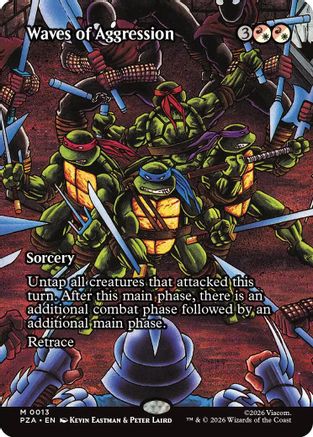 Waves of Aggression (Borderless) (13) [Teenage Mutant Ninja Turtles Eternal-Legal] foil - Deck Out Gaming
