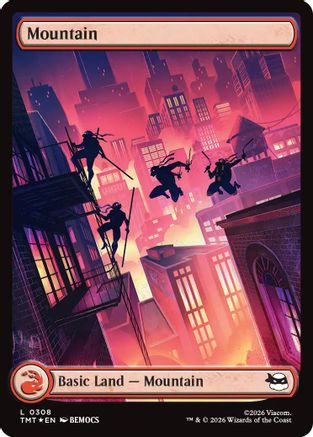 Mountain (0308) (Surge Foil) (308) [Teenage Mutant Ninja Turtles] foil - Deck Out Gaming