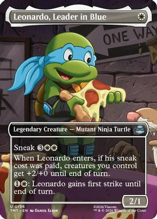 Leonardo, Leader in Blue (Borderless) (196) [Teenage Mutant Ninja Turtles] foil - Deck Out Gaming