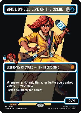 April O'Neil, Live on the Scene (Borderless) (Surge Foil) (84) [Commander: Teenage Mutant Ninja Turtles] foil - Deck Out Gaming