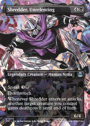 Shredder, Unrelenting (Borderless) (210) [Teenage Mutant Ninja Turtles] - Deck Out Gaming