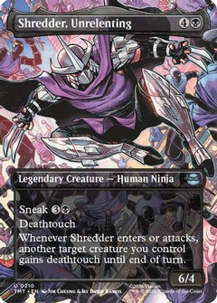 Shredder, Unrelenting (Borderless) (210) [Teenage Mutant Ninja Turtles] foil - Deck Out Gaming
