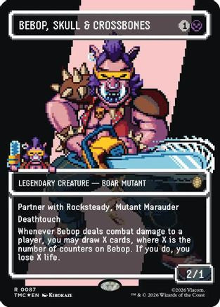 Bebop, Skull & Crossbones (Borderless) (Surge Foil) (87) [Commander: Teenage Mutant Ninja Turtles] foil - Deck Out Gaming