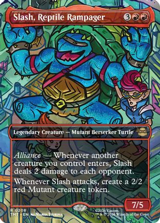 Slash, Reptile Rampager (Borderless) (208) [Teenage Mutant Ninja Turtles] foil - Deck Out Gaming