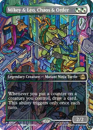 Mikey & Leo, Chaos & Order (Borderless) (200) [Teenage Mutant Ninja Turtles] - Deck Out Gaming