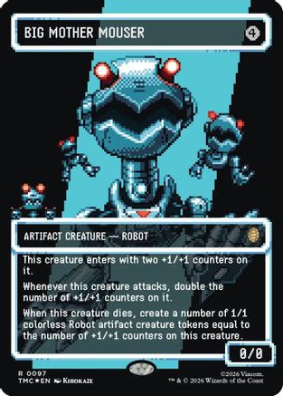 Big Mother Mouser (Borderless) (Surge Foil) (97) [Commander: Teenage Mutant Ninja Turtles] foil - Deck Out Gaming