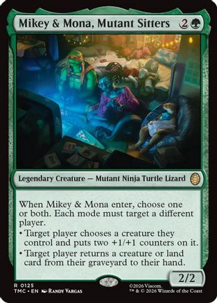 Mikey & Mona, Mutant Sitters (125) [Commander: Teenage Mutant Ninja Turtles] - Deck Out Gaming