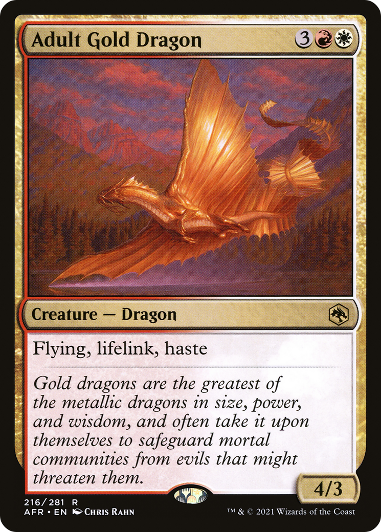 Adult Gold Dragon (216) [Adventures in the Forgotten Realms] foil - Deck Out Gaming
