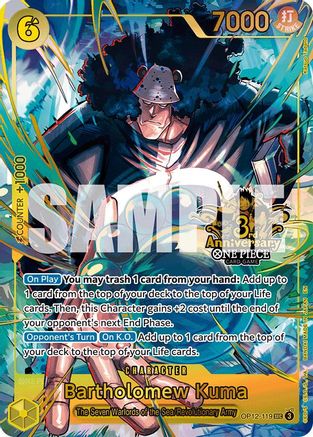 Bartholomew Kuma (Japanese Version 3rd Anniversary Set) (OP12-119) [One Piece Promotion Cards] Foil