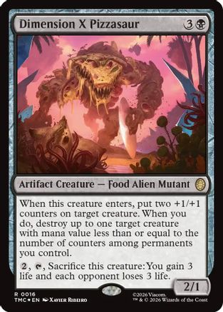 Dimension X Pizzasaur (Surge Foil) (16) [Commander: Teenage Mutant Ninja Turtles] foil - Deck Out Gaming