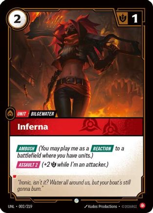 Inferna (002/219) [Unleashed] Foil - Deck Out Gaming