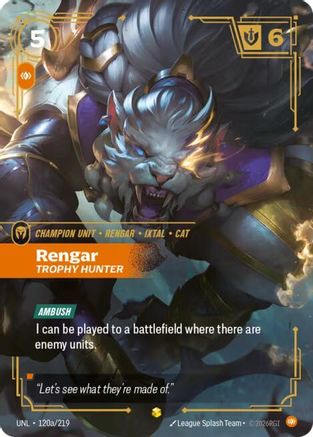 Rengar - Trophy Hunter (Alternate Art) (120a/219) [Unleashed] Foil - Deck Out Gaming