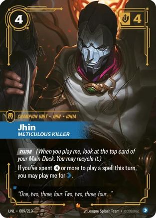 Jhin - Meticulous Killer (089/219) [Unleashed] Foil - Deck Out Gaming