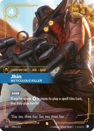Jhin - Meticulous Killer (Alternate Art) (089a/219) [Unleashed] Foil - Deck Out Gaming