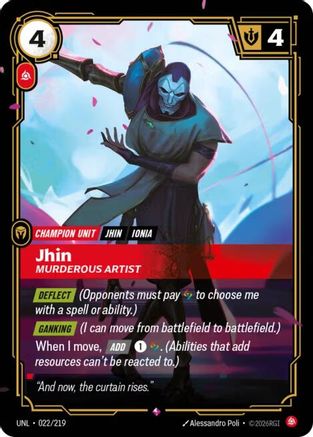 Jhin - Murderous Artist (022/219) [Unleashed] Foil - Deck Out Gaming