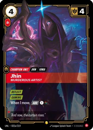 Jhin - Murderous Artist (Alternate Art) (022a/219) [Unleashed] Foil - Deck Out Gaming