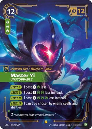Master Yi - Unstoppable (Alternate Art) (059a/219) [Unleashed] Foil - Deck Out Gaming