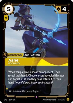 Ashe - Focused (169/219) [Unleashed] Foil - Deck Out Gaming