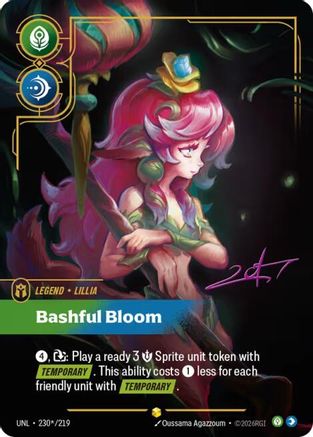 Lillia - Bashful Bloom (Signature) (230*/219) [Unleashed] Foil - Deck Out Gaming
